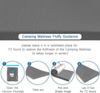 Memory Foam Camping Mattress Pad 3 Inch Thick, Portable Sleeping Pad with Waterproof Cover, Portable Roll Up Cot Mattress Pad Floor Mat for Travel Truck Bed Tent 72" x 24"x 3"