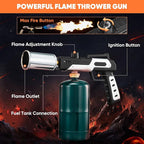 Saker Propane Torch Gun, Adjustable Flame Blow Torch with Safety Lock for BBQ, Grill, Campfire, Searing Steak, Cooking, Charcoal Lighter, DIY, Camping Torch Gift Idea (Propane Tank Not Included)
