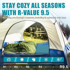 Self Inflating Sleeping Pad with Electric Pump for Camping, 3.14"Thick Memory Foam Sleeping Mats, Easy Inflate&Deflate,9.5 R-Value Insulated Camping Mattress with Pillow for Car Travel Tent, Dark Blue