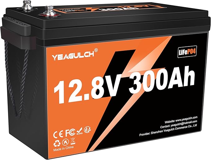 12V 300Ah LiFePO4 Battery 200A BMS 3840Wh Up to 6000+ Deep Cycle Lithium Iron Phosphate Battery Perfect for RV Camping Marine Solar Energy Storage Backup Power