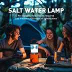 Salt Water Lamp - No Battery Needed, 350LM Brightness, 120-150 Hours Continuous Light, Portable LED Lantern for Fishing, Camping, Yoga & Home Use - FCC, RoHS , CE, Certified