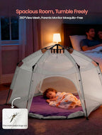 Portable Large Kids Beach Tent Shelter with Canopy UV Cover, Indoor Outdoor Camping Tent,with Thick Removable Floor for Sleeping Or Beach Shelter (Light Grey)
