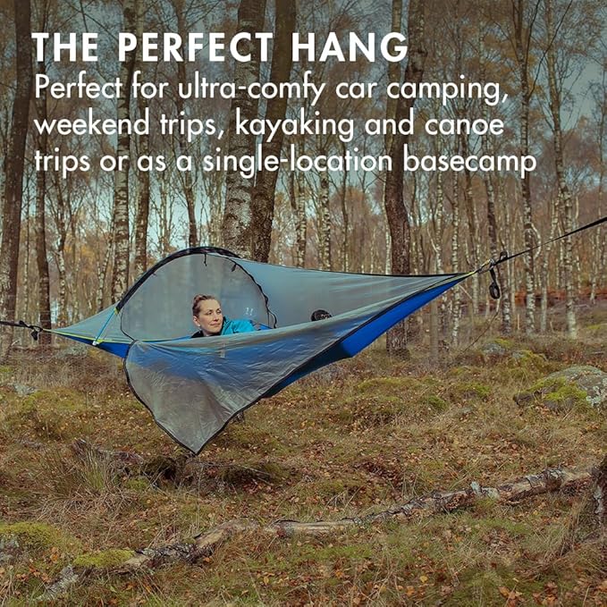 Tentsile UNA V3 Solo Tree Tent Hammock, 1-Person Capacity, Anti-Roll System, Ratchet and Straps Included, Portable Tree House Shelter, Designed in The UK
