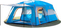 KTT Extra Large Tent 10-12-14 Person(B),Family Cabin Tents,2 Rooms,3 Doors and 3 Windows with Mesh,Straight Wall,Waterproof,Double Layer,Big Tent for Outdoor,Picnic,Camping,Family Gathering