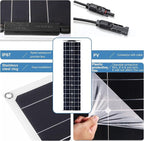 400 Watt Solar Panel Kit, 2 × 200 Watt Flexible Solar Power Panel Photovoltaic Module with 40A Solar Charge Controller Monocrystalline Solar Panel for Camping Off Grid Battery Charging Boat