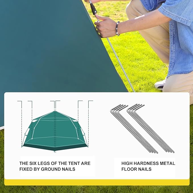 WHYATT 2-8 Person Tents for Camping, Backpacking Tent, Waterproof Windproof Tent Easy Set Up-Portable Dome Tents for Camping