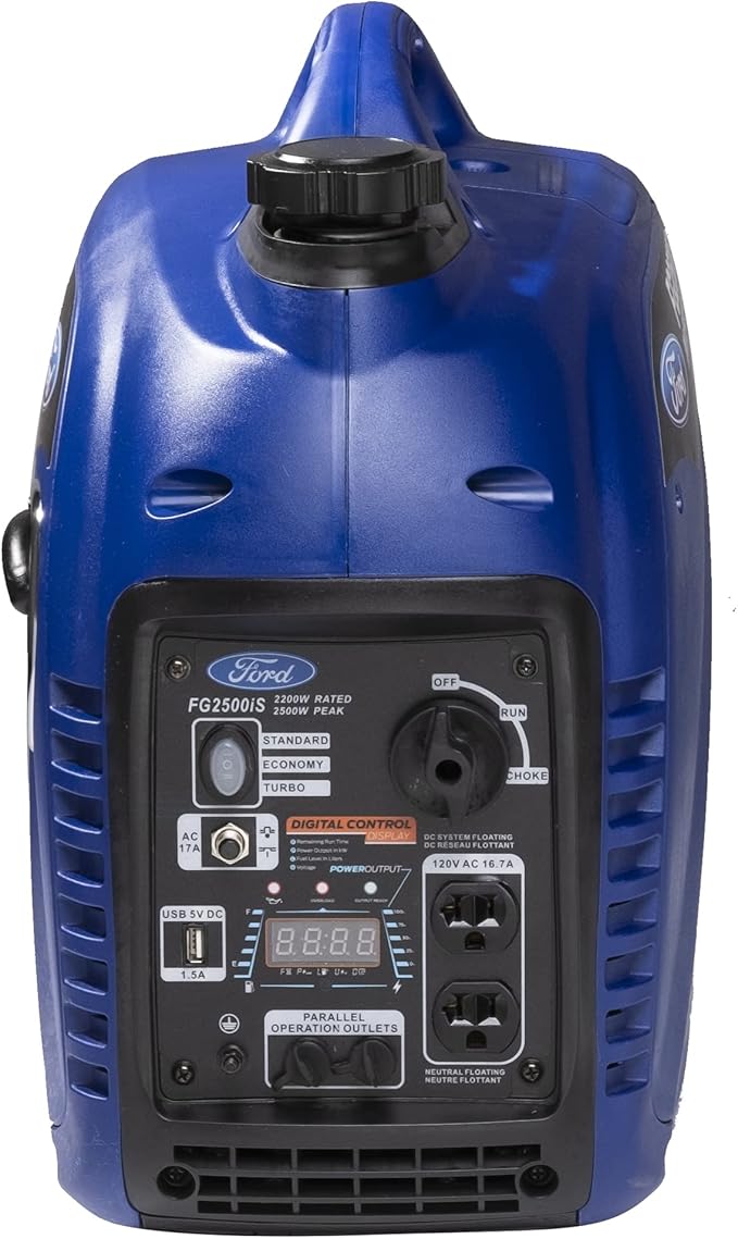 Ford 2500 Watt Gas Inverter Generator, Small Portable & Quiet, Home Use, Camping, Outdoor, CARB Compliant, Parallel Capability, Built Ford Tough, Generadores De Gasolina Silencioso, FG2500IS