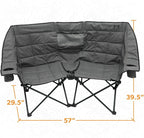 Kuma Outdoor Gear Kozy Bear Chair with Carry Bag, Ultimate Portable Luxury Outdoor Double Camping Chair for Glamping, Sports & Outdoor Adventures (Heather Grey/Black)