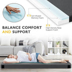 Kingfun 3 Inch CertiPUR-US Memory Foam Camping Mattress, Waterproof Roll up Sleeping Pad, Thick Floor Sleeping Mats for Tent with Removable Travel Bag