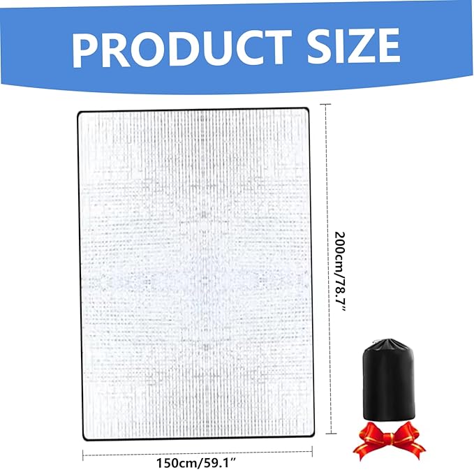 Camping Sleep Pad, 59.1x78.7 Waterproof Thicken Camping Sleeping Mat, Portable Aluminum Foil Insulating Pad for Outdoor, Sleeping Mat