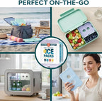 Healthy Packers Reusable Ice Packs for Lunch Boxes - Long Lasting Slim Freezer Packs, Thin Non-Toxic BPA-Free Hard Gel Ice Blocks for Coolers, Kids & Adults Lunch Bags, Travel, Camping, Food Storage