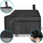 iCOVER Offset Smoker Cover 60 inch Charcoal Pellet Grill Covers Heavy Duty Waterproof 600D BBQ Smokers Protection for Brinkmann for Char-Broil for Weber, Nexgrill, New Braunfels for Oklahoma Joe's