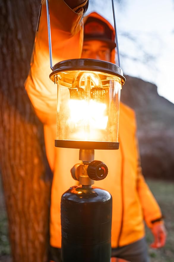 Stansport Propane Mantel Lantern – Outdoor Light with Adjustable Brightness, Carry Handle, Ventilated Hood, High-Output, Portable, for Emergency, Backpacking, Camping – Mantels Included