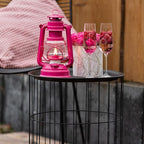 Feuerhand Outdoor Kerosene Fuel Lantern, German Made Weather Resistant Baby Special 276 Galvanized Hurricane Lamp for Camping or Patio, 10 Inches, Telemagenta