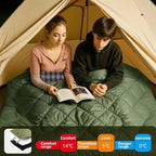 ShinHye Double Sleeping Bag for Adults with 2 Pillows, Camping Sleeping Bags Flannel Cotton 2 Person Sleeping Bags XXL Queen Size Sleeping Bag for Cold Weather