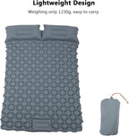 Sleeping Pad, 2 Person Self Inflating Camping Mat, TPU Camping Mattress with Snap Buttons for Couples (Grey)