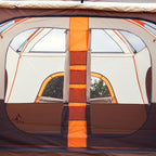 KTT Extra Large Tent 10-12-14 Person(A),Family Cabin Tents,2 Rooms,3 Doors and 3 Windows with Mesh,Straight Wall,Waterproof,Double Layer,Big Tent for Outdoor,Picnic,Camping,Family Gathering