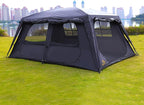 KTT Extra Large Tent 12 Person(A),Awning Family Cabin Tents,2 Rooms,4 Doors and 4 Windows with Mesh,Straight Wall,Waterproof,Double Layer,Big Tent for Outdoor,Picnic,Camping,Family Gathering。