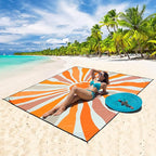 Beach Blanket Waterproof Sandproof Beach Mat 79" X 83"/10'x9'for 2-8 Adults Quick Drying Outdoor Picnic Mat Beach Accessories for Travel, Camping, Hiking