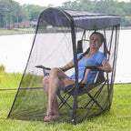 Mosq uito Net Cover for Canopy Chair, Waterproof Roof Fly Net, Outdoor Rectangle with Zipper Opening and Roof Sun Shade Tent for Backpacking Hiking Garden Outside Backyard Fishing