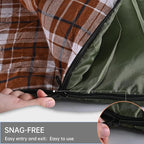 Double Sleeping Bag Cotton Flannel for Camping, Backpacking Or Hiking. Queen Size 2 Person Waterproof Sleeping Bag for Adults Or Teens. Lightweight with Compression Sack