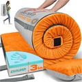 3 Inch Memory Foam Camping Mattress, Dual Layer Thick Sleeping Camp Pad for Car Tent Cot, Roll-Up Portable Glamping Floor Bed for Guests Sleepover