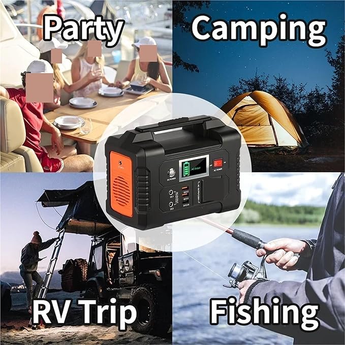Power Station, 200W Portable Power Station, AC Outdoor Emergency Supply, E Bank,for Outdoor Camping Home