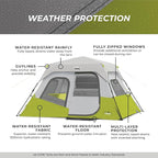 CORE Instant Cabin Tents | 6 Person / 9 Person / 10 Person / 12 Person Family Cabin Multi Room Pop Up Tents Car Camping | Included Storage Pockets for Camping Accessories