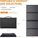 Solar-Generator-600W-Portable-Power-Station-with-60W-Solar-Panel-Included - 296Wh Backup Solar Power Bank with AC Outlets DC USB-C USB QC3.0 for Camping Boat Travel Outdoor Adventures Home Emergency