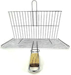 Hakan Grill Basket 11.8 x 15.8-inch for Outdoor Grill, Barbecue Basket for Fish, Steak, Chicken, Vegetables, Shish Kabob and Shrimp, Large Lockable Basket with Wooden Handle, Stainless Steel, BBQ