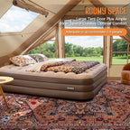 SPECRAFT Canvas Bell Yurt Tents & Inflatable Tent for Camping, Waterproof Glamping Tent with Stove Jack, Breathable Mesh, Snowproofing Spacious 4-Season Family Shelter for Outdoor, Camping, Parties