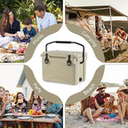 Goplus Hard Cooler, Insulated Ice Chest w/Portable Handles, Cup Holders, Ruler, Bottle Opener, 6 Day Ice Retention for Drink, Beverage, Camping, Fishing, Beach
