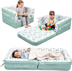Toddler Travel Bed,Bunny-Shaped 3-in-1 Foldable Toddler Bed for Kids, Portable Toddler Cot with Washable Covers Soft Foam Raised Bumper for Naps,Lounger,and Little Sofa