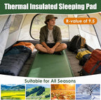 Memory Sleeping Pad, 3.1" Self Inflating Sleeping Pad for Camping, Easy Inflate & Deflate, Portable Foam Mattress with Pillow, 9.5 R-Value Insulated Sleeping Mat for Backpacking, Car, Travel, Tent