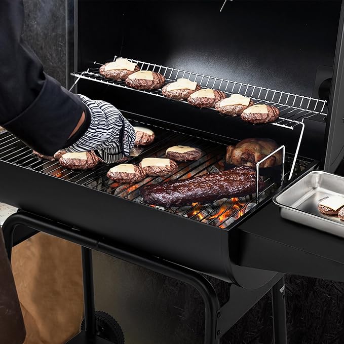 Royal Gourmet CC1830 30 Inch Barrel Charcoal Grill with Warming Rack, Outdoor BBQ Grill with 627 Sq. In. Grilling Space for Backyard, Patio and Parties, Black