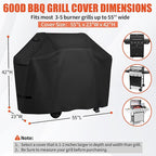 iCOVER Grill Cover 55 inch, BBQ Grill Cover for Outdoor Grill, 600D Heavy Duty Waterproof BBQ Cover, Anti-UV and Rip-Proof Barbecue Cover, Gas Grill Cover for Weber, Char-Broil, Nexgrill, etc