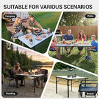 KingCamp Aluminum Camping Table Foldable, Large 53.5" Roll Up Camp Table Folding Seamless Tabletop Heavy Duty Duck Hunting Camping Tables Metal Portable Outdoor Collapsible for RV BBQ Picnic Hunting