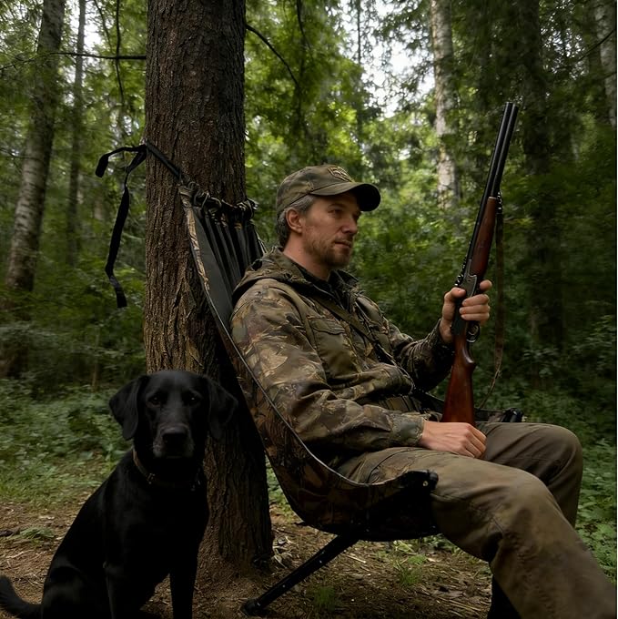 Outdoors Low Down Hunting Tree Seat,Adjustable Height,Camping Chair Turkey Hunting Chair Hunting Hammock Chair Portable and Light Weight Camping Stool on Tree