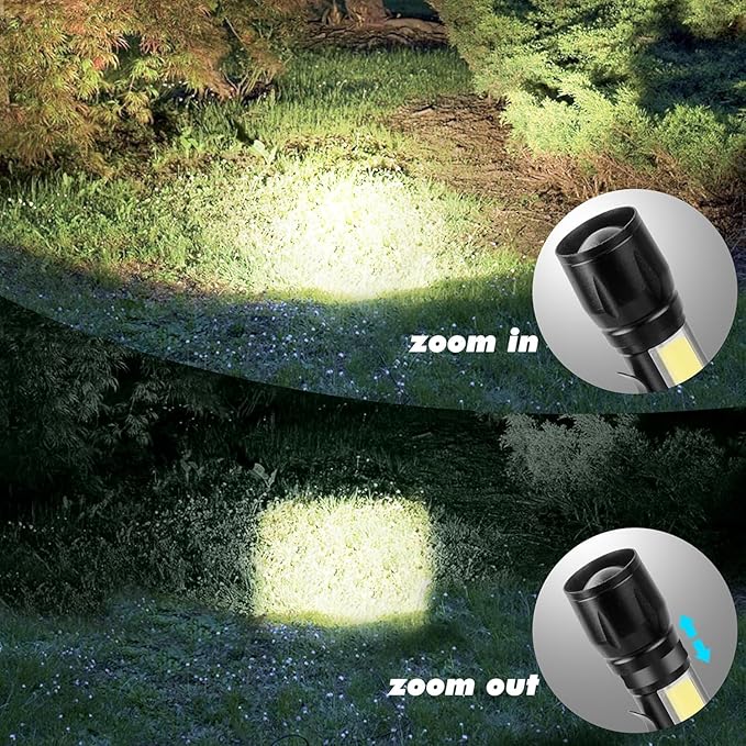 KunHe 6 Pack USB Rechargeable Mini Small LED Flashlights Bulk Camping Lantern Flashlight Bright High Lumens EDC Flash Light