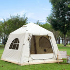 2025 Upgraded Waterproof Inflatable Camping Tent, Large Blow-Up Air Tent, No Assembly Needed Luxury Glamping House, Oxford Fabric
