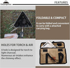 camping moon CAMPINGMOON Charcoal Chimney Starter Collapsible Foldable Grill Chimney Stainless Steel MT-17