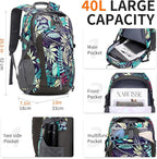 40L Hiking Backpack Lightweight Daypack Waterproof Travel Camping Backpack for Men Women Sport Packable