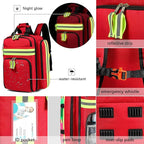 Gatycallaty First Aid Backpack - Medical Evacuation Bag - Red Emergency Lifeguard Bag for Ems Emt First Responder Trauma (Red)