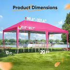 Quictent 10x20 Pop up Canopy with Sidewalls Easy up Canopy Tent Instant Shelter with Windows for Outdoor Event Party