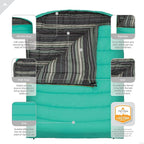 Teton Mammoth Queen Size Double Sleeping Bag- A Warm Bag The Whole Family can Enjoy – Great for Camping, Hunting and Base Camp. Compression Sack Included