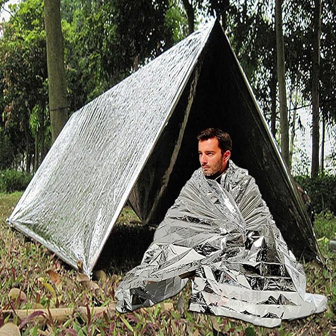 Foil Blanket | Reusable Warm Survival Gear - Winter Outdoor Thermal Blankets,for Camping Backpacking Travel Car Tent Sleeping Winter Cold Weather Homeless Prepper