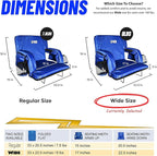 BRAWNTIDE Stadium Seat for Bleachers with Back Support - Wide Padded Reclining Bleacher Seat, Portable Folding Stadium Chair with Armrests, Hooks, Straps, Cup Holders & Pockets for Games & Concerts