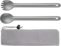 OUTXE Ultralight Titanium Long Handle Fork and Spoon Set