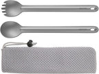 OUTXE Ultralight Titanium Long Handle Fork and Spoon Set