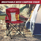 2PCS SAILARY Mesh Folding Camping Chairs, Oversized Portable Outdoor Chairs, Weight Capacity 325 lbs with Cup Holder, Storage Pocket, Carry Bag Red